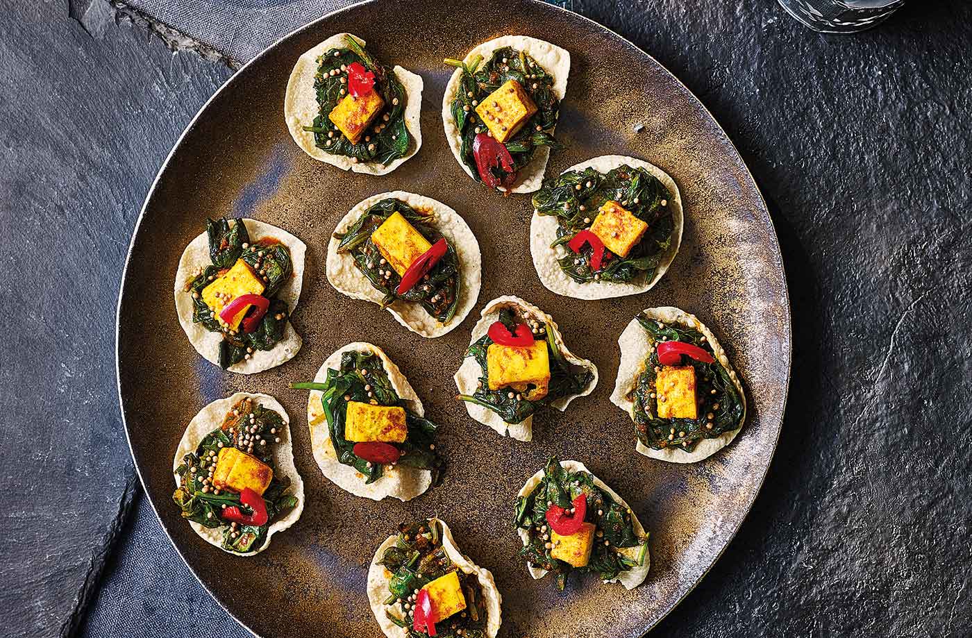 Saag paneer poppadoms