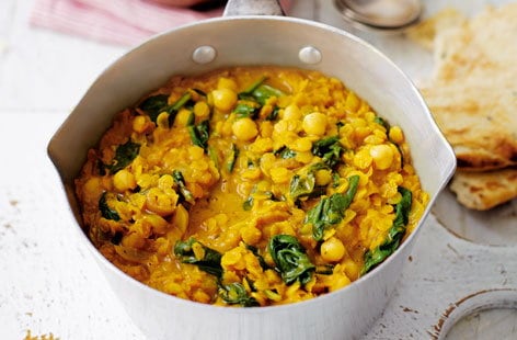 Image of "Spinach and chickpea coconut dhal"