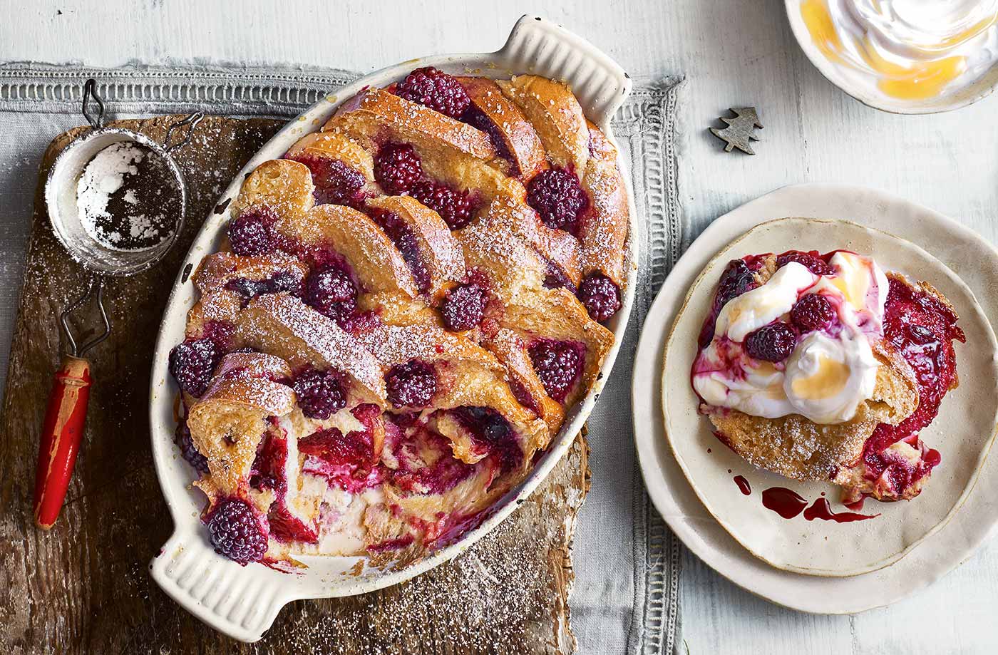 Blackberry French toast with lemon curd yogurt