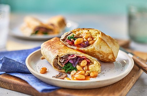 Baked bean breakfast burrito