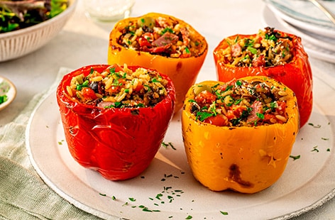 Image of "Air-fryer antipasti stuffed peppers"