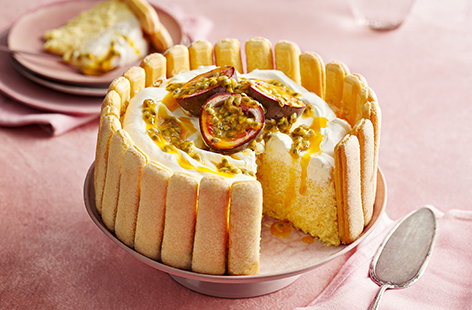 Lemon and passionfruit charlotte