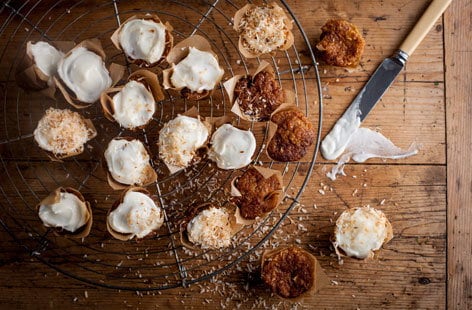 Image of "Adam Gray's mini carrot cakes"