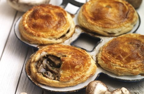 Image of "Creamy mixed mushroom and mustard pies"
