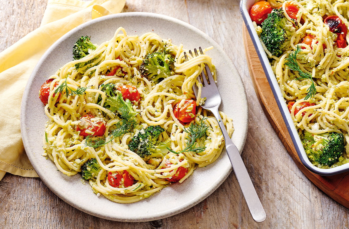 Baked feta pesto pasta