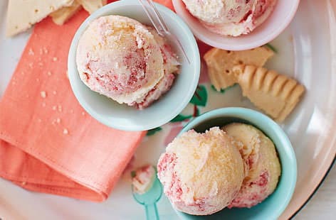 Image of "Clotted cream and strawberry ice cream"