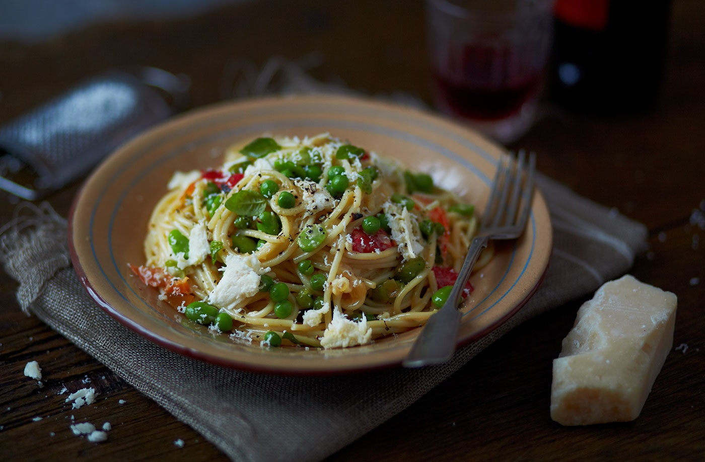 Veggie spaghetti carbonara