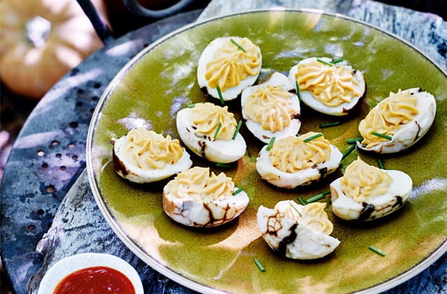 'Aged' devilled eggs