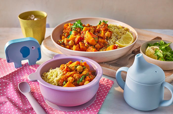 Slow-cooker chickpea and sweet potato tagine