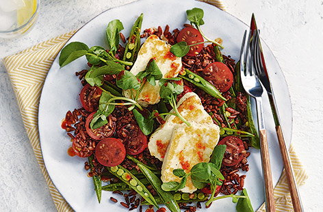 Image of "Warm halloumi grain salad"