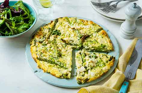 Image of "Crustless quiche with asparagus and peas"