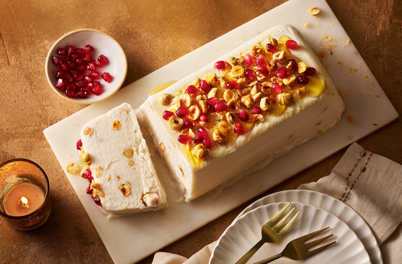 Maple and hazelnut semifreddo
