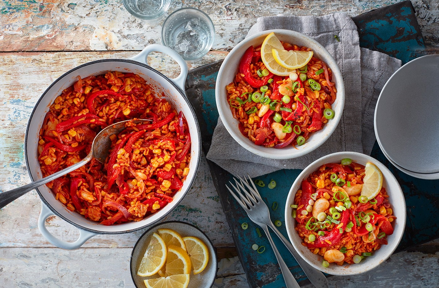 Cheat's red pepper rice