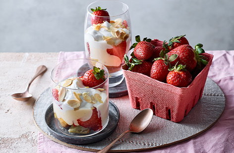 Image of "No-cook strawberry and cream trifles"