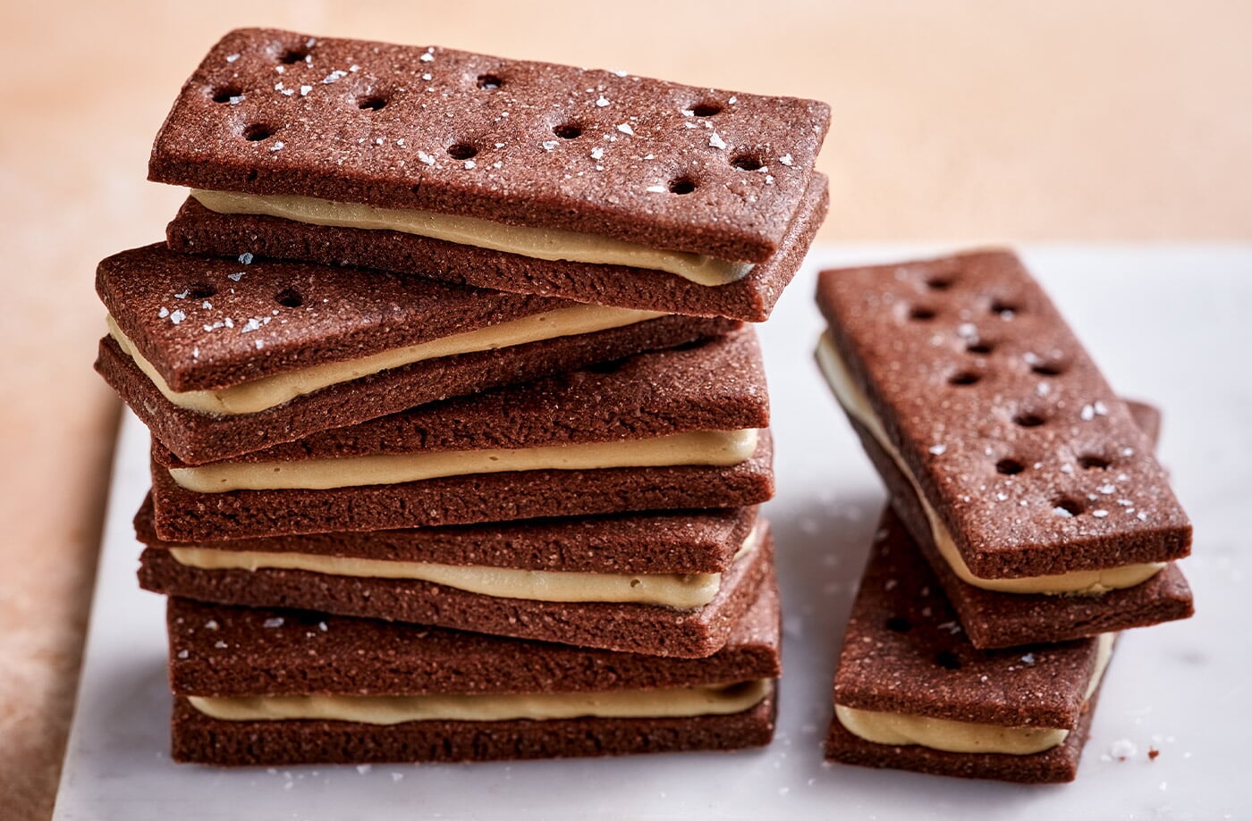 Salted caramel bourbon biscuits