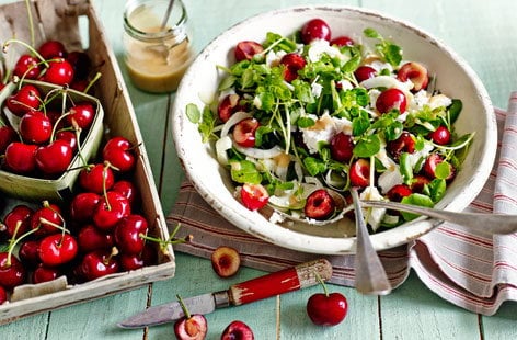 Image of "Cherry, goat's cheese and fennel salad"