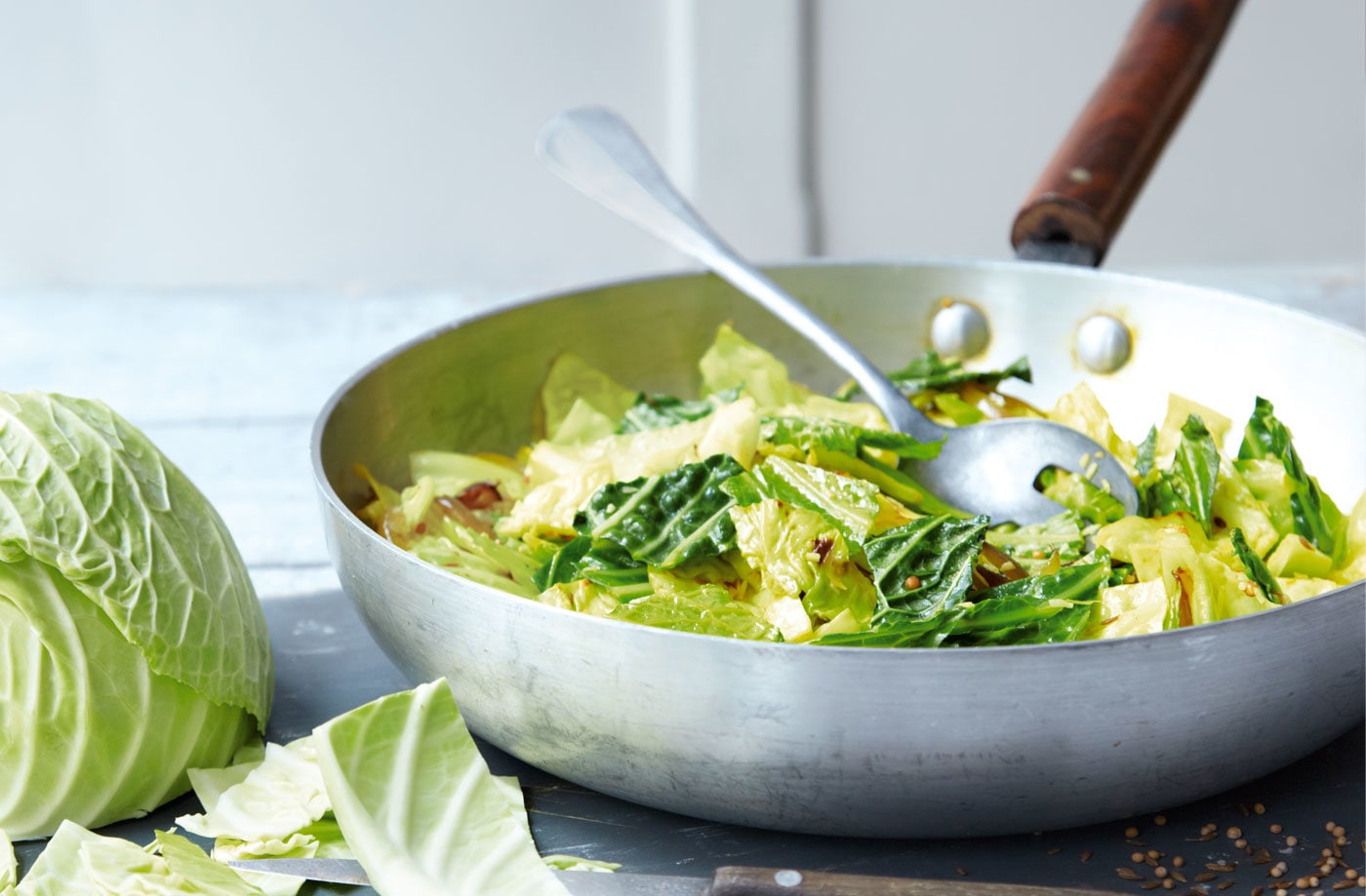 Indian-spiced cabbage with ginger and coconut