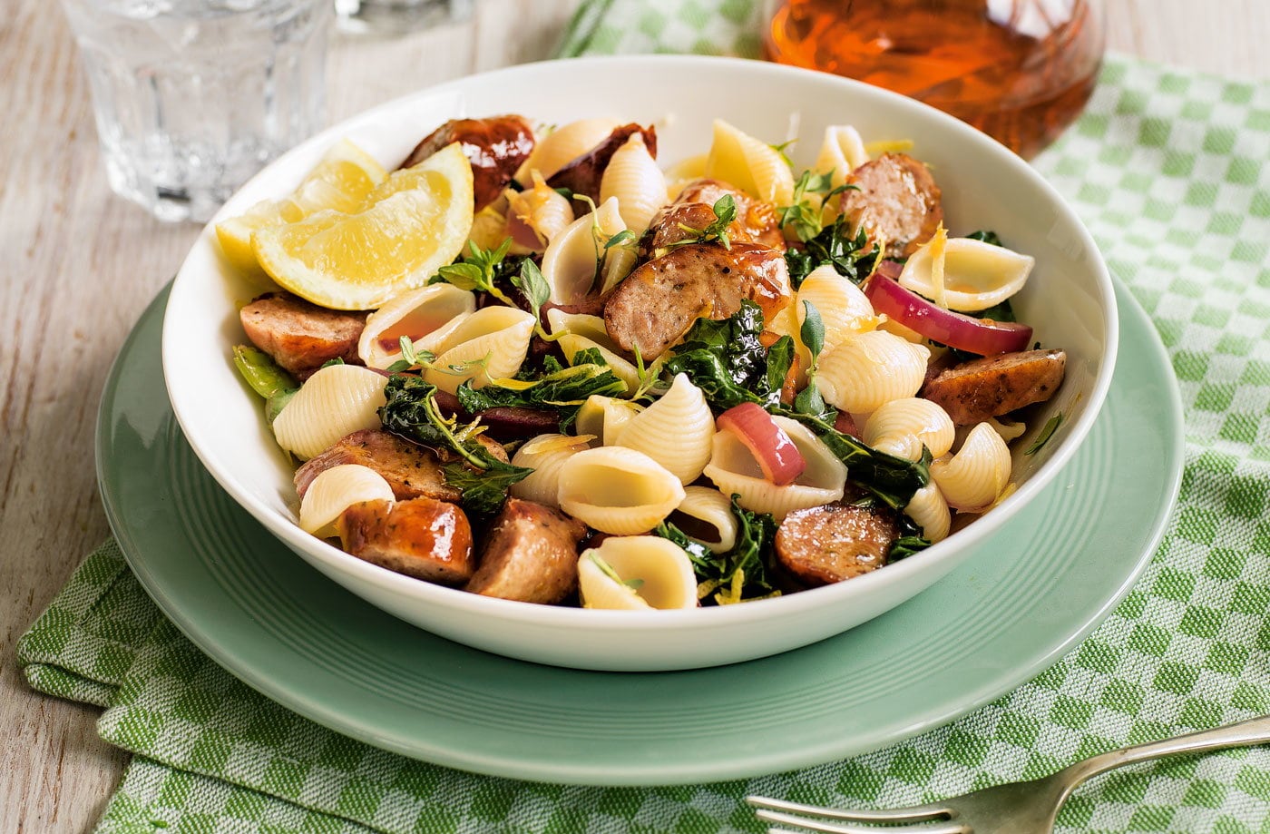 Sausage and kale pasta