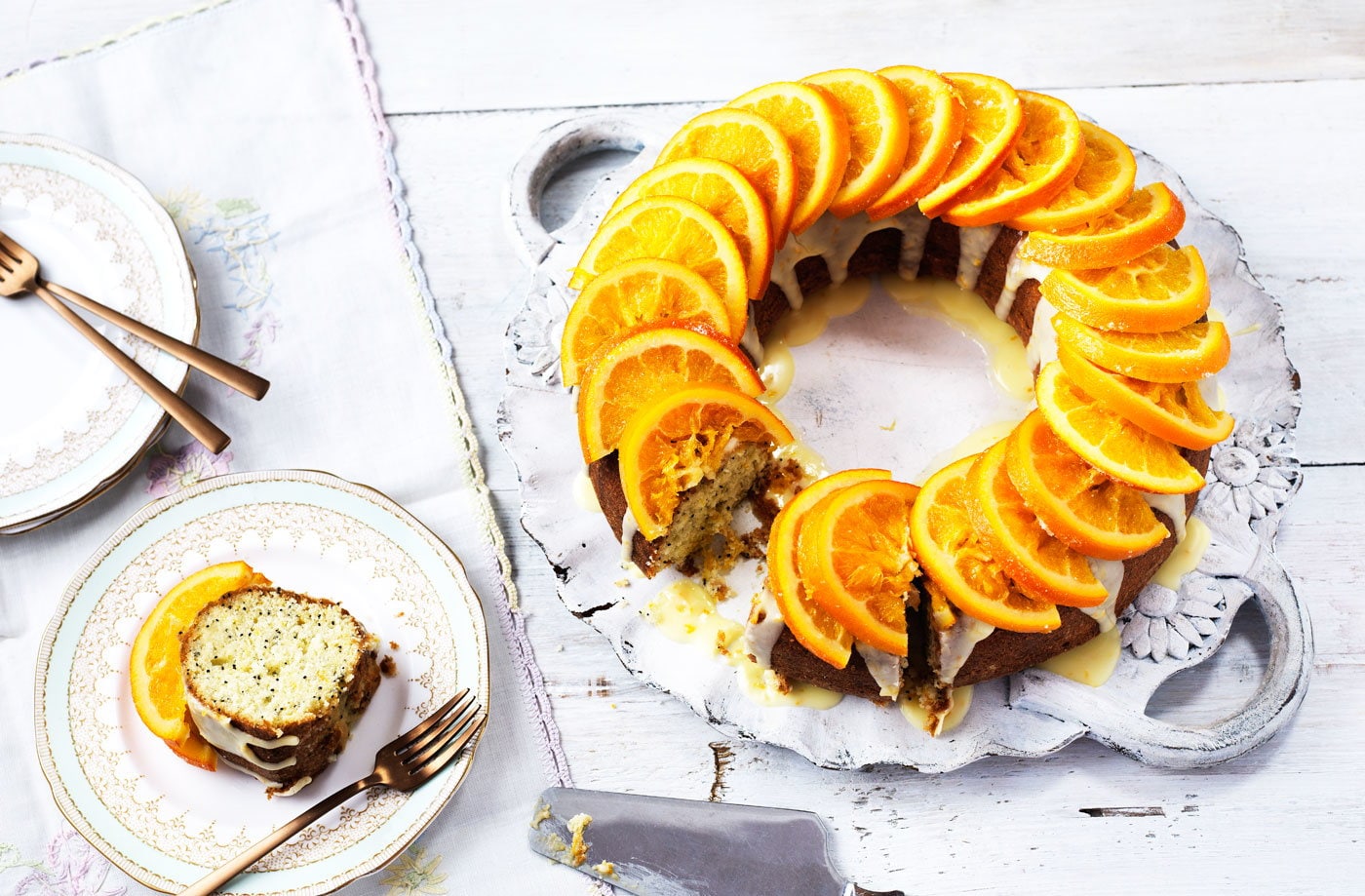 Orange and poppy seed ring