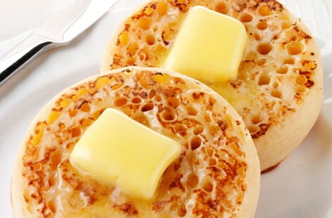 Image of "English crumpets with butter"
