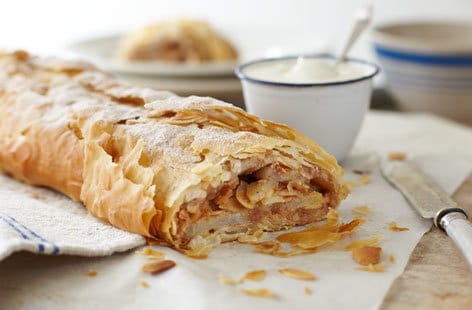 Kosher almond and pear strudel