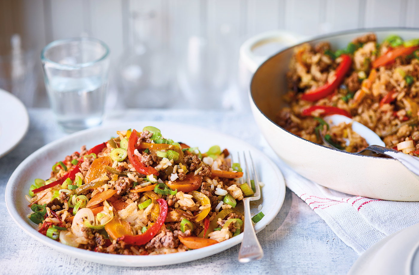 Cajun beef and veg rice bowl