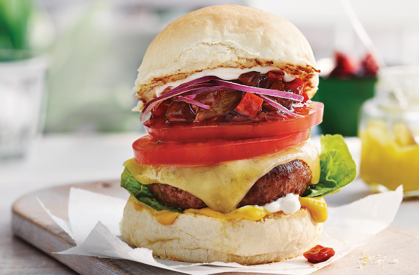 Cheese and pickle burgers