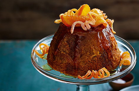 Image of "Orange, clove and ginger treacle sponge"