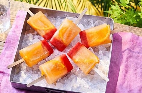 Image of "Tequila Sunrise ice lollies"