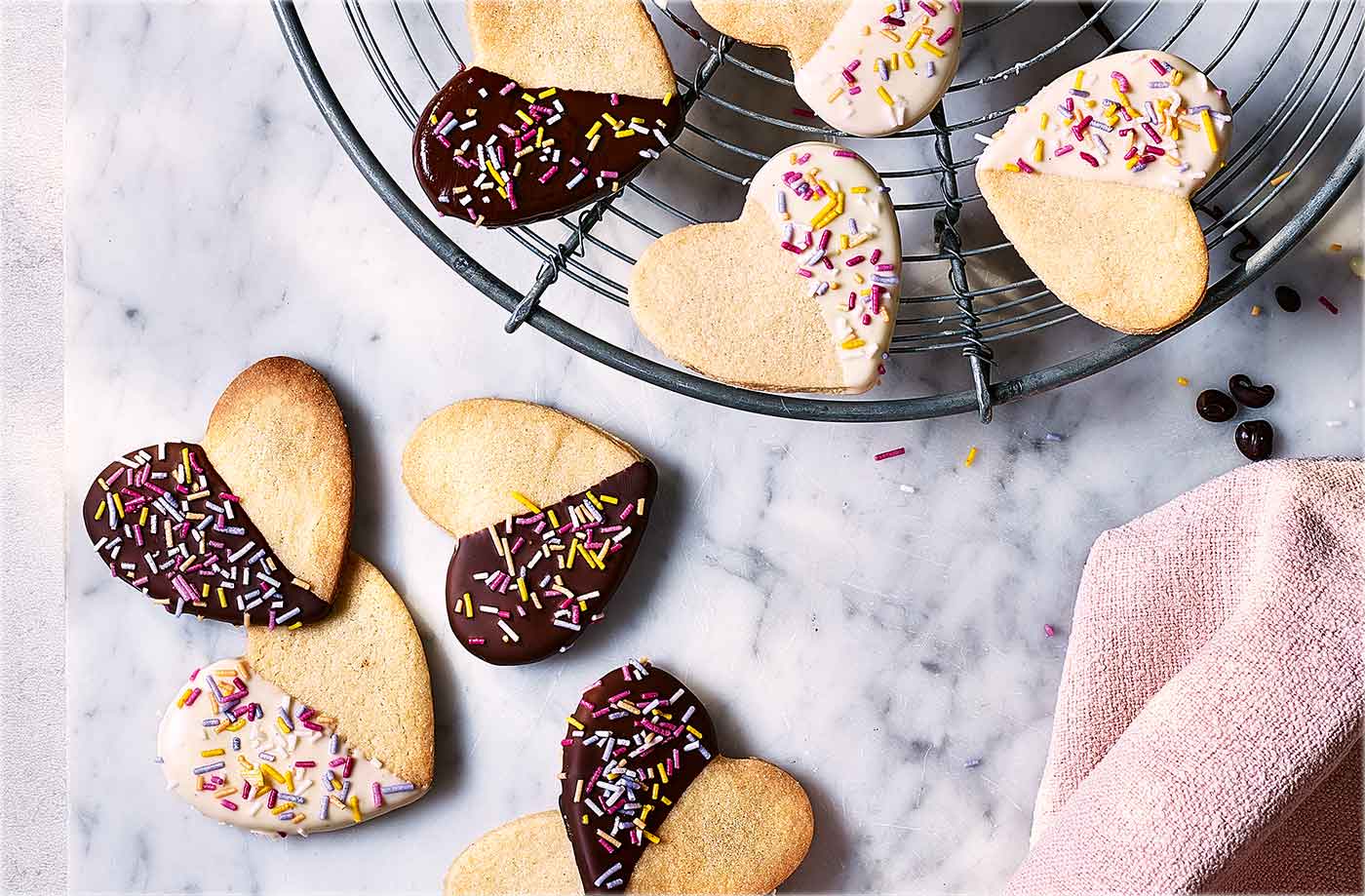 Funfetti heart biscuits