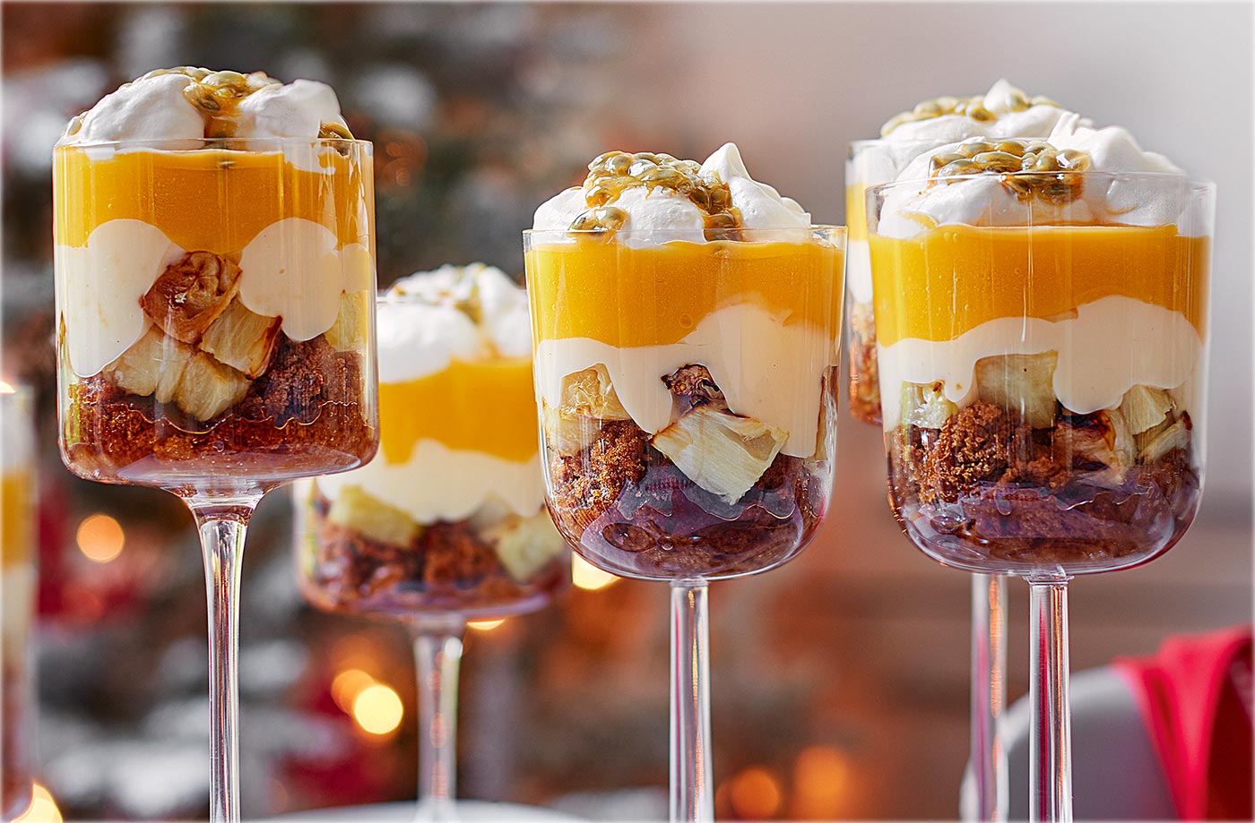 Tropical fruit trifles