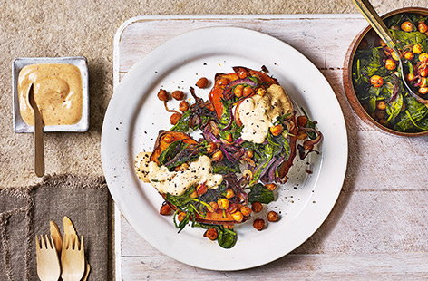 Image of "Baked sweet potato with spiced chickpeas"