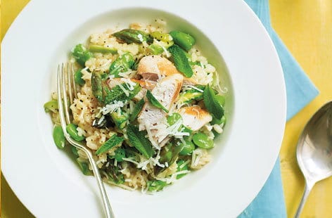 Image of "Chicken broad bean risotto"