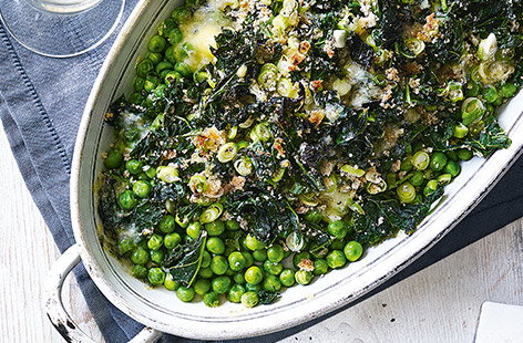 Image of "Peas with kale and Stilton"