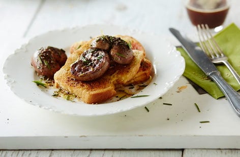 Image of "Kidneys with rosemary butter on toasted brioche "