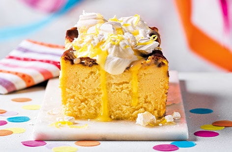 Lemon meringue burnt Basque cheesecake