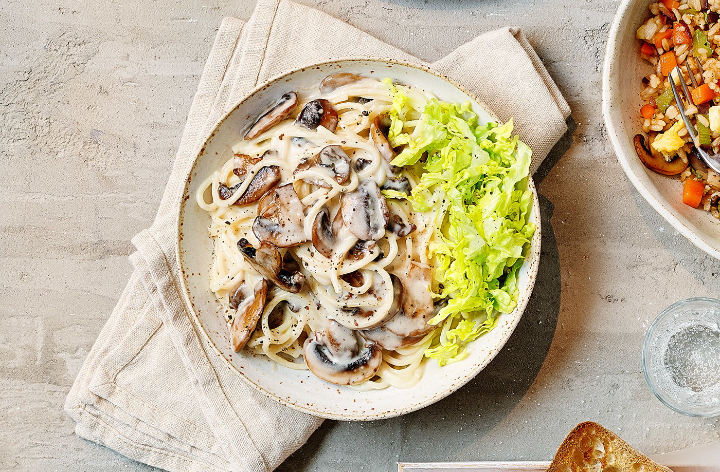 Cheesy mushroom pasta