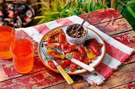 Image of "Barbecue peppers with olive dressing"