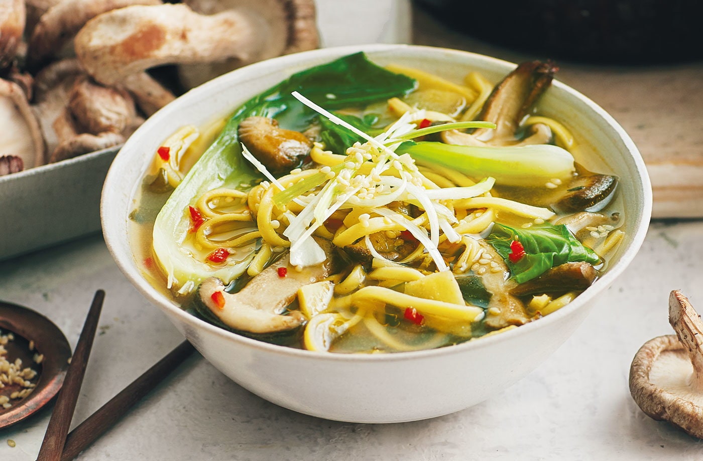 Mushroom and sesame ramen