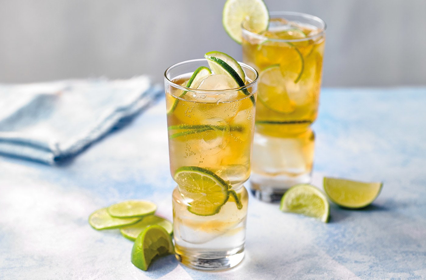 Dark rum and tonic