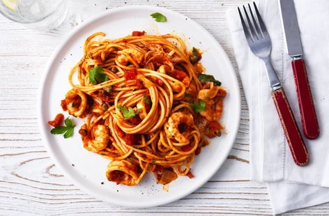 Image of "Seafood spaghetti with marinara sauce"