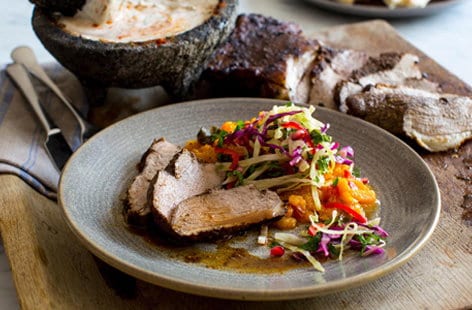 Image of "Roast lamb with autumn salad"