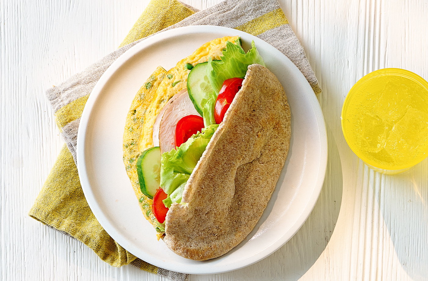 Ham and pea frittata sarnies
