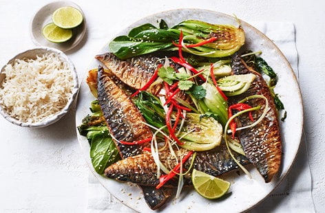 Image of "Barbecued soy and gingered mackerel"