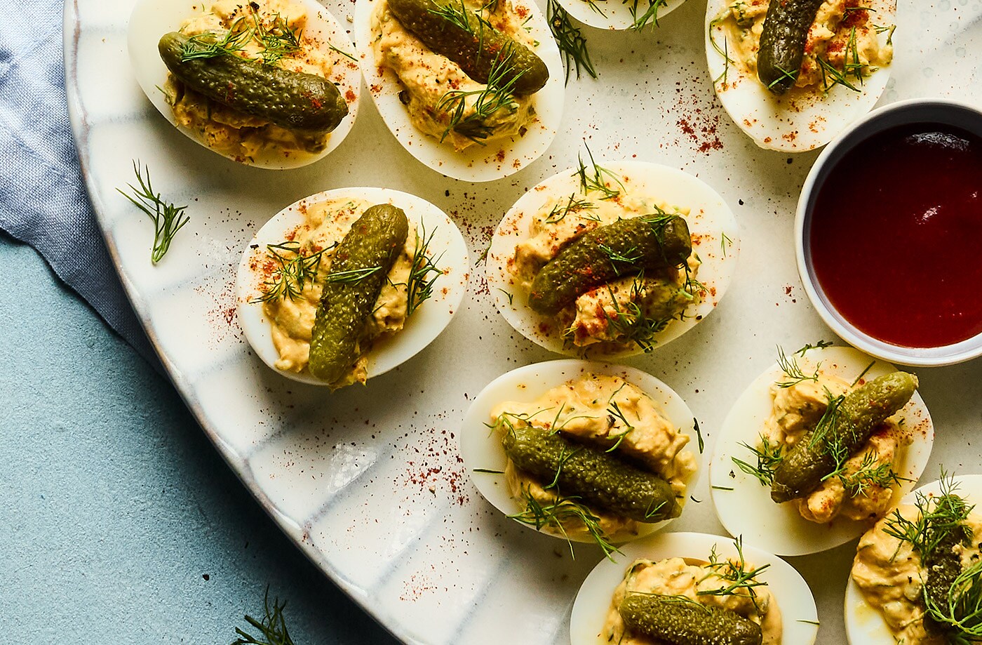 Pickle devilled eggs