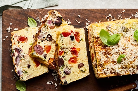 Image of "Mediterranean cottage cheese frittata loaf"