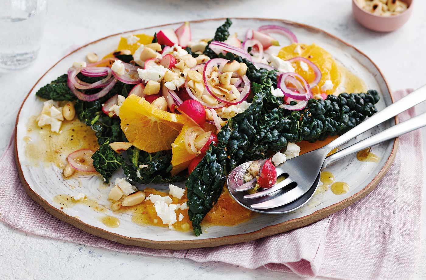 Kale, orange and feta salad