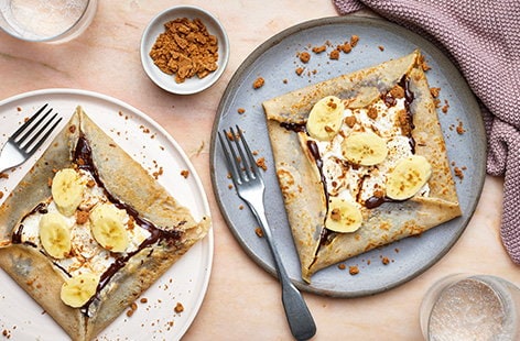 Image of "Banana and Biscoff s'mores galettes"