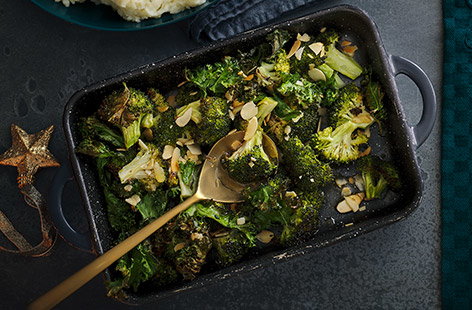 Image of "Roasted kale and broccoli"