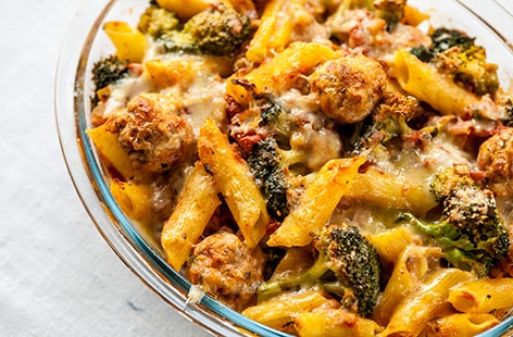 Image of "Bruno Loubet's meatball pasta bake"